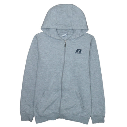 Russell Athletic Boys Grey Full Zip Hoodie 12-13 Years Fleece Sweatshirt