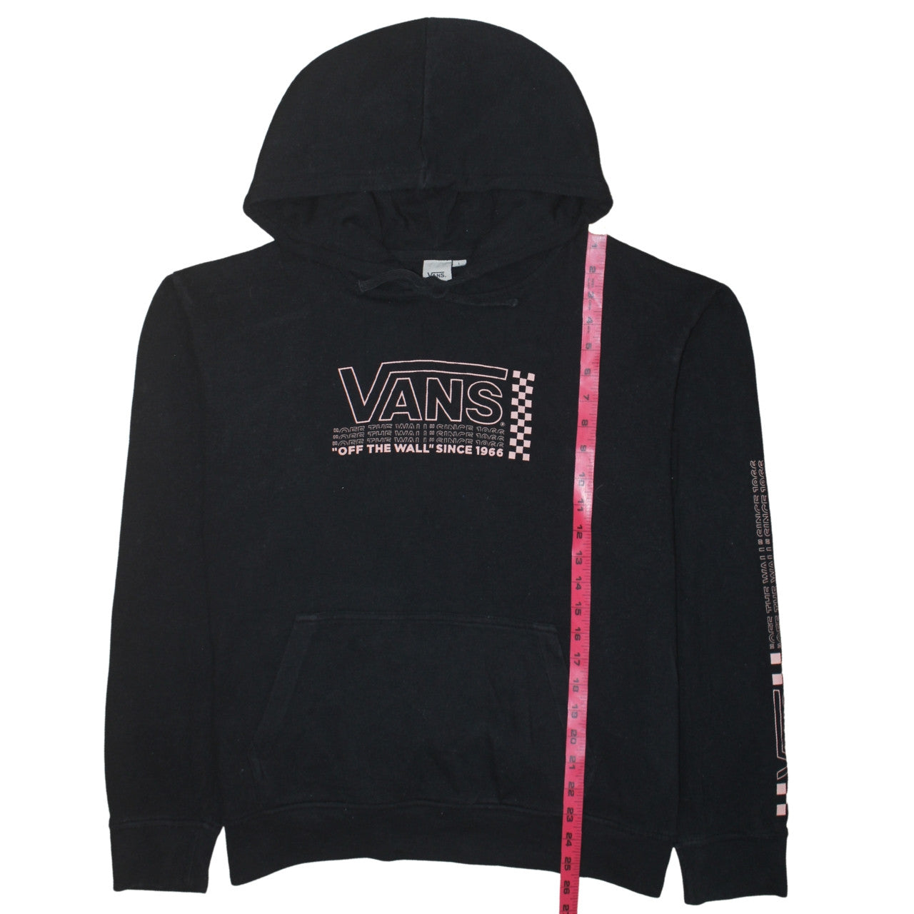 Vans Womens Black Pullover Hoodie L Cotton Blend Logo Print