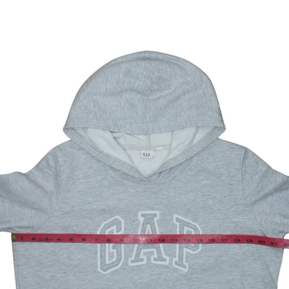 GAP Women Grey Pullover Hoodie L Logo Cotton Blend Casual