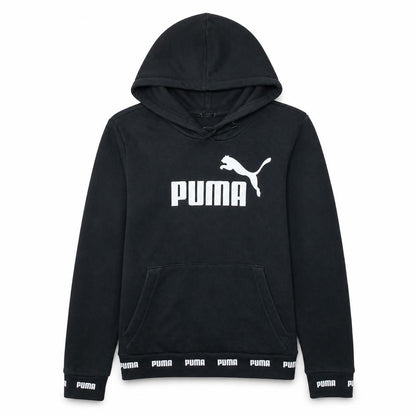 Puma Mens Black XS Pullover Hoodie Logo Fleece Sweatshirt