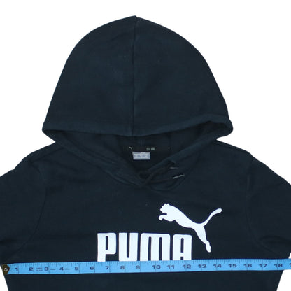 Puma Mens Black XS Pullover Hoodie Logo Fleece Sweatshirt