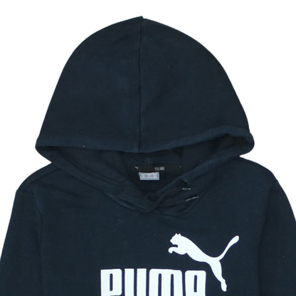 Puma Mens Black XS Pullover Hoodie Logo Fleece Sweatshirt