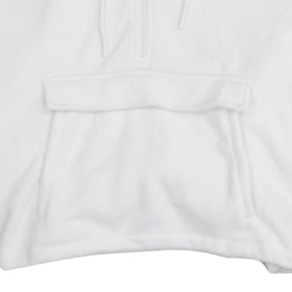 Champion Women's White Medium 1/2 Zip Hooded Fleece Sweatshirt