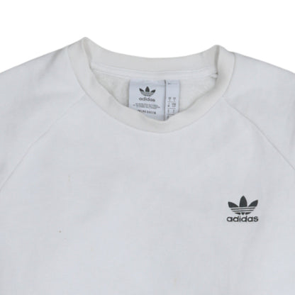adidas Men's White Crew Neck Pullover Sweatshirt Size S