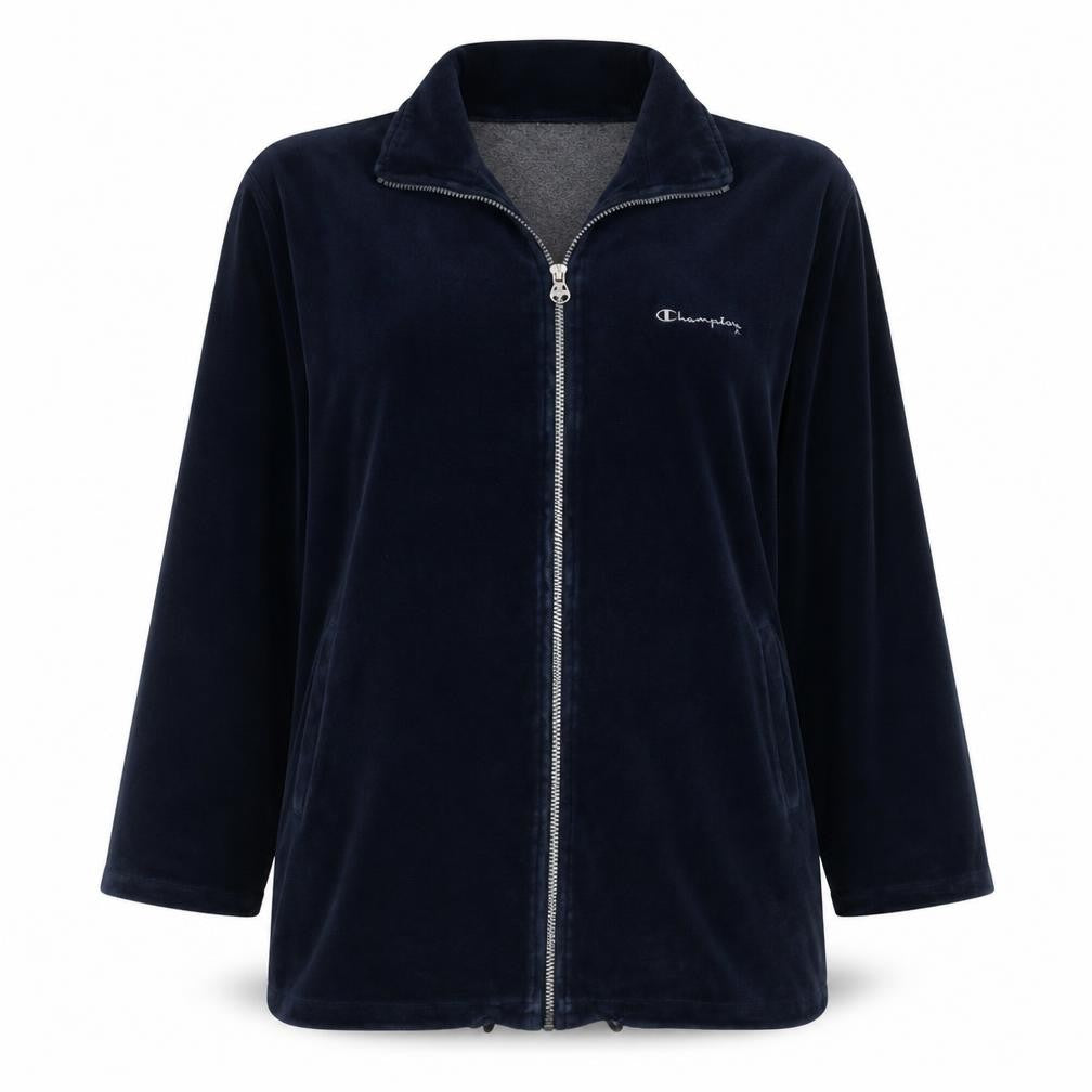 Champion Womens Blue XL Velour Full Zip Activewear Jacket