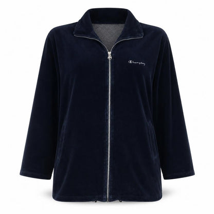 Champion Womens Blue XL Velour Full Zip Activewear Jacket
