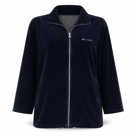 Champion Womens Blue XL Velour Full Zip Activewear Jacket