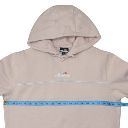 Ellesse Men's Beige Pullover Hoodie L Embroidered Logo Fleece