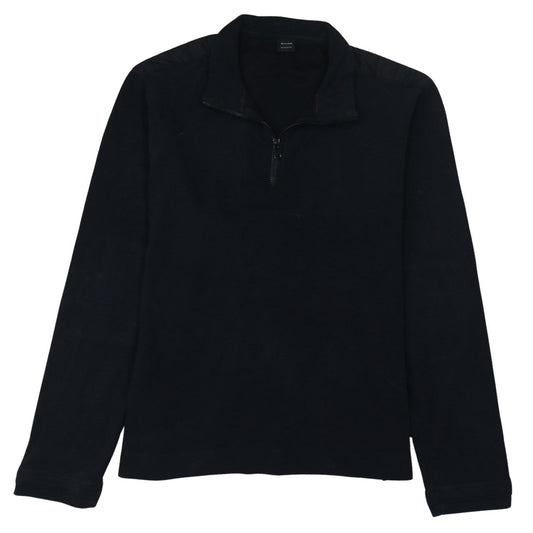Hugo Boss Men's Black 2XL 1/4 Zip Regular Fit Fleece Jacket