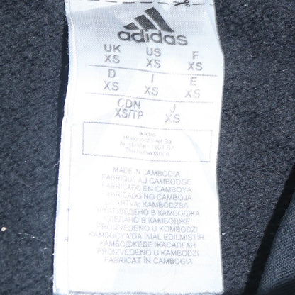 Adidas Men's Black XS Pullover Graphic Hoodie with Logo Stripes