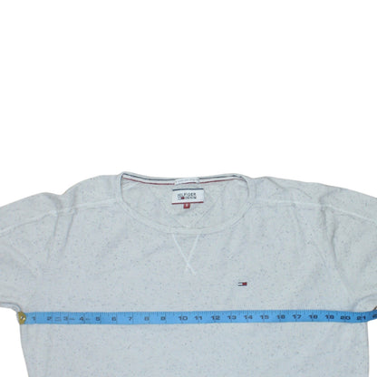 Tommy Hilfiger Denim Men's White Long Sleeve Crew Neck Casual Top Size S