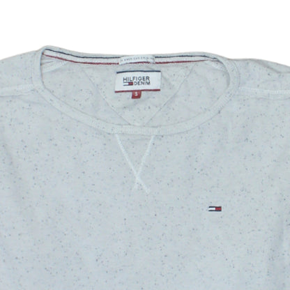 Tommy Hilfiger Denim Men's White Long Sleeve Crew Neck Casual Top Size S