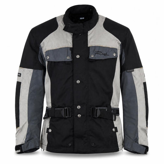 Polo Men's Black Motorcycle Jacket M Waterproof Belted Polyamide