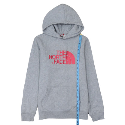 The North Face Girls Grey XL Pullover Hoodie with Pink Logo
