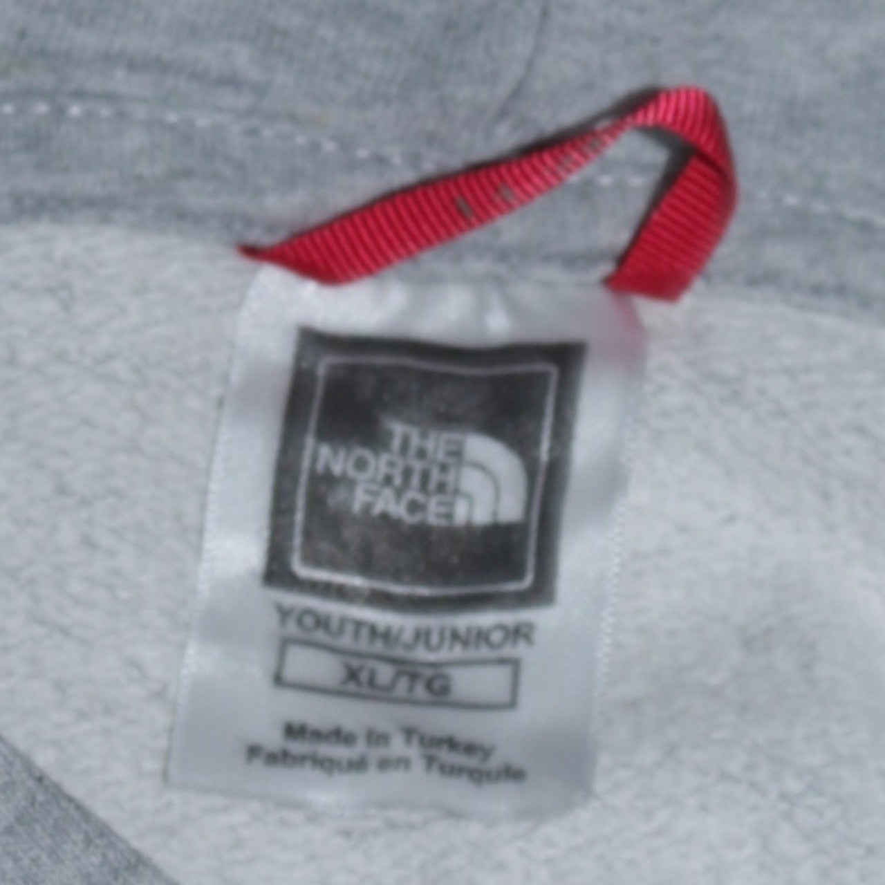 The North Face Girls Grey XL Pullover Hoodie with Pink Logo