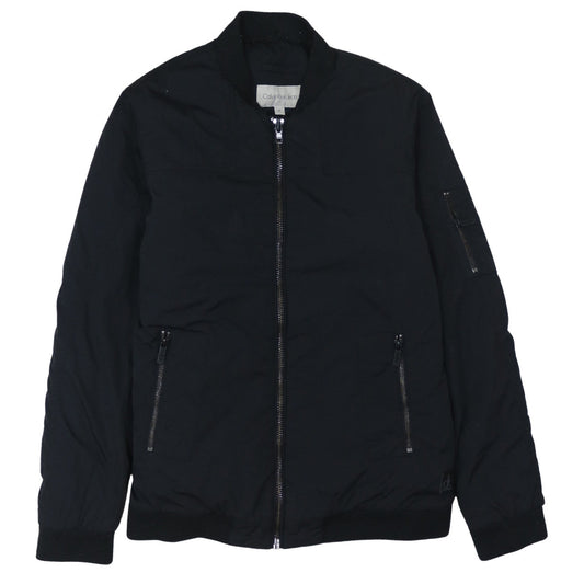 Calvin Klein Jeans Men's Black Bomber Jacket Size M Polyester Zip