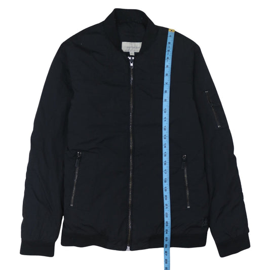 Calvin Klein Jeans Men's Black Bomber Jacket Size M Polyester Zip