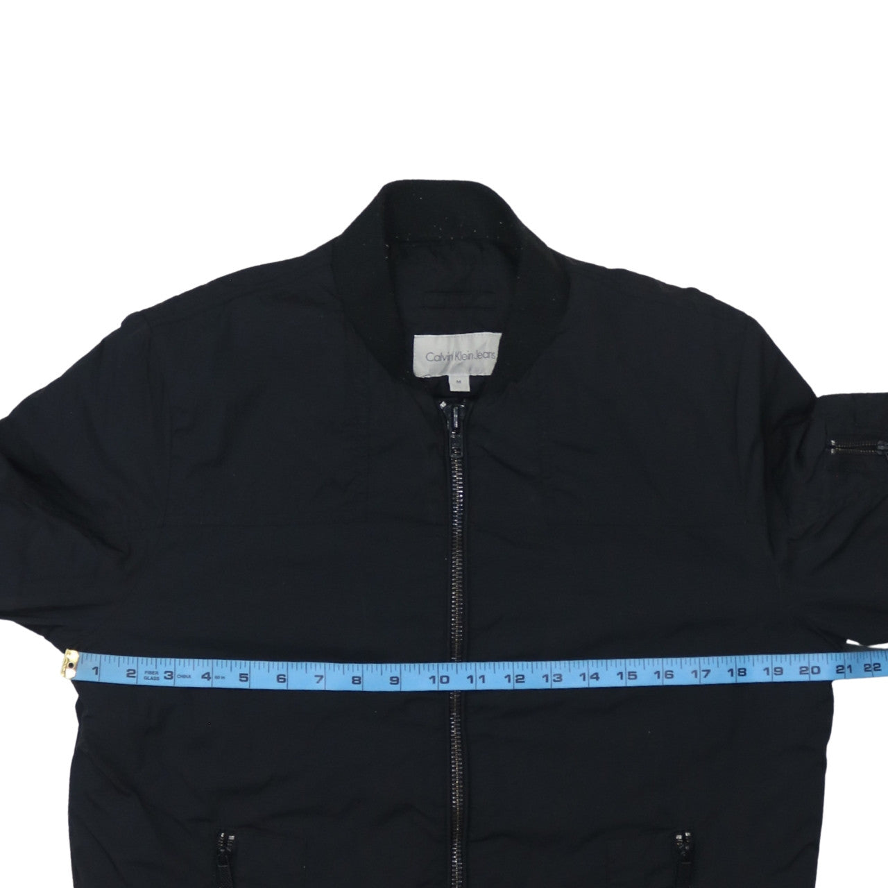 Calvin Klein Jeans Men's Black Bomber Jacket Size M Polyester Zip