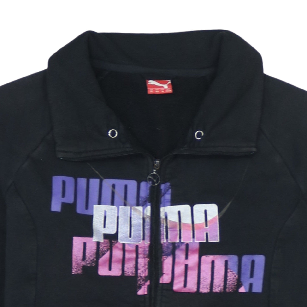 Puma Womens Black Track Jacket Size 14 Full Zip Activewear