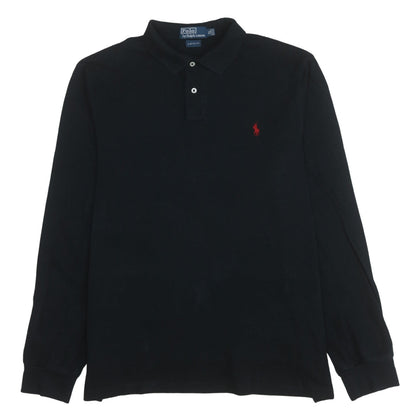 Ralph Lauren Men's Black Long Sleeve Custom Fit Polo Shirt XL