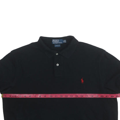 Ralph Lauren Men's Black Long Sleeve Custom Fit Polo Shirt XL