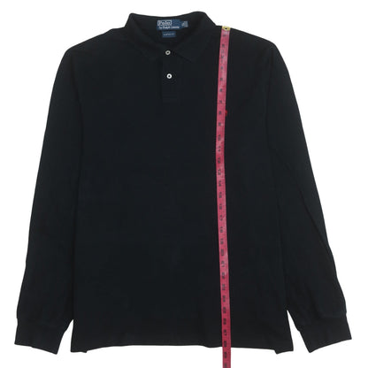 Ralph Lauren Men's Black Long Sleeve Custom Fit Polo Shirt XL