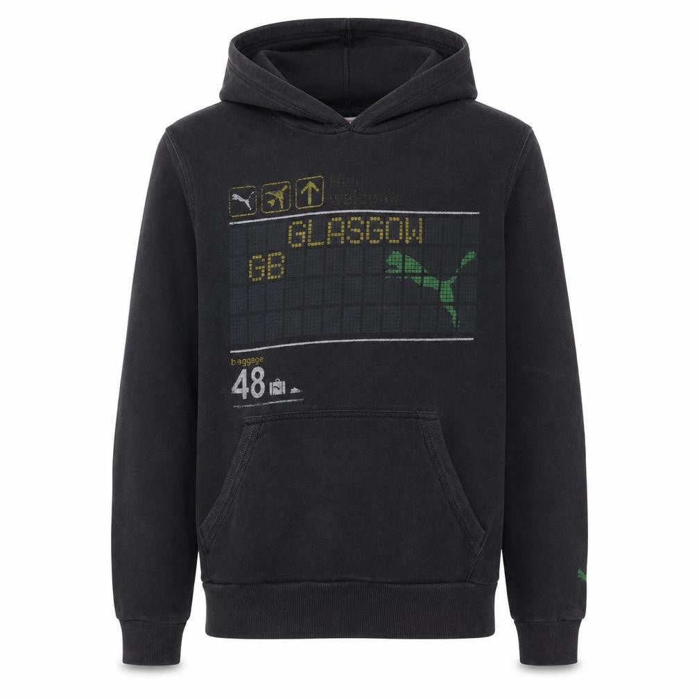 Puma Mens Black Glasgow Graphic Hoodie Size S Pullover Sweatshirt