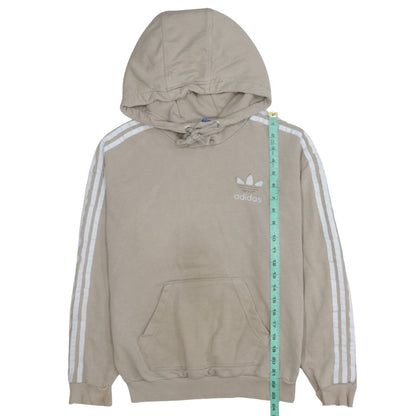 Adidas Women Beige Hooded Pullover Hoodie Size XS Classic Trefoil