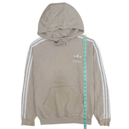 Adidas Women Beige Hooded Pullover Hoodie Size XS Classic Trefoil