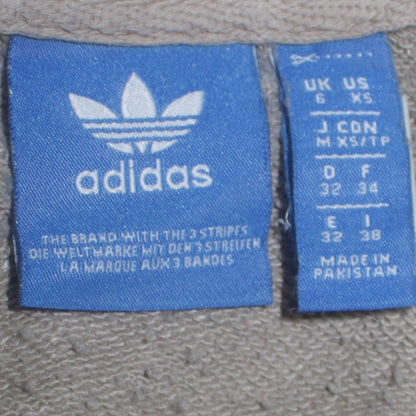 Adidas Women Beige Hooded Pullover Hoodie Size XS Classic Trefoil