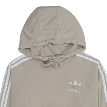 Adidas Women Beige Hooded Pullover Hoodie Size XS Classic Trefoil