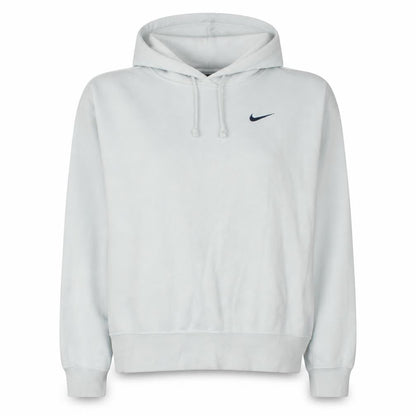 Nike Women White Pullover Hoodie Medium Cotton Blend Logo Casual