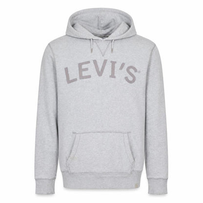 Levi's Men's Grey Hooded Pullover Sweatshirt Size L Logo Print