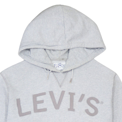 Levi's Men's Grey Hooded Pullover Sweatshirt Size L Logo Print