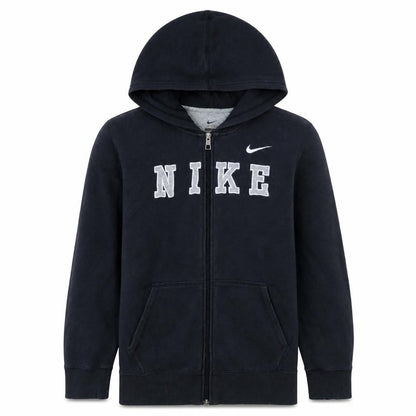 Nike Boys Black Full Zip Hoodie Sweatshirt L 12-13 Years Fleece Casual