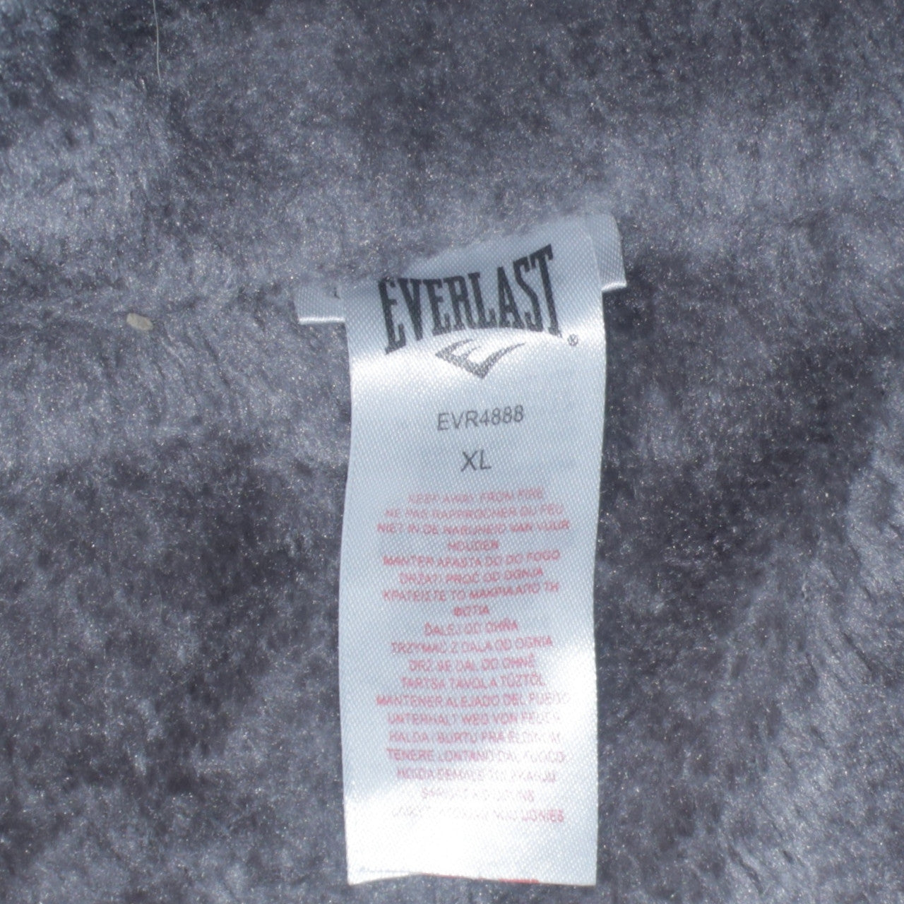Everlast Mens White Full Zip Hoodie XL Boxing Graphic Fleece Hooded Sweatshirt