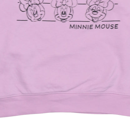 Disney Women Pink Minnie Mouse Sweatshirt Size M Crew Neck Pullover