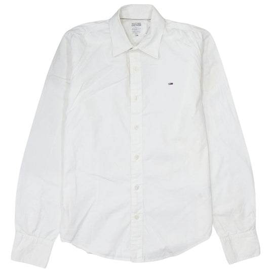 Hilfiger Denim Men's White Long Sleeve Button-Up Shirt Size S