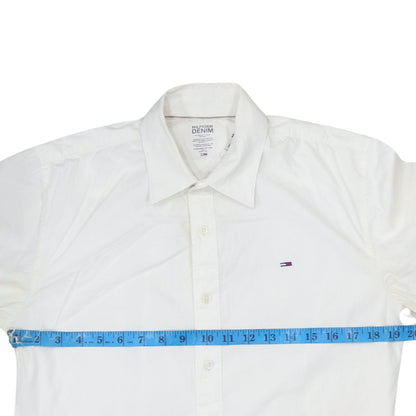 Hilfiger Denim Men's White Long Sleeve Button-Up Shirt Size S