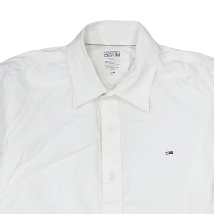 Hilfiger Denim Men's White Long Sleeve Button-Up Shirt Size S
