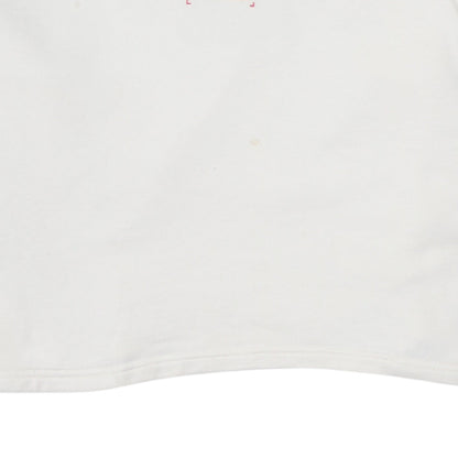 Puma Women White Small Pullover Hoodie Cotton Logo Relaxed Fit