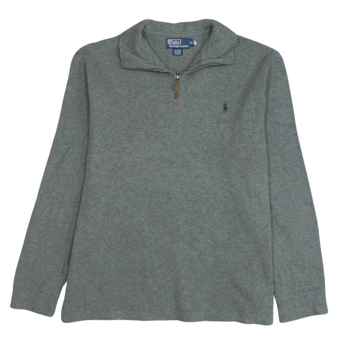 Ralph Lauren Men's Grey Cotton 1/4 Zip Jumper XL
