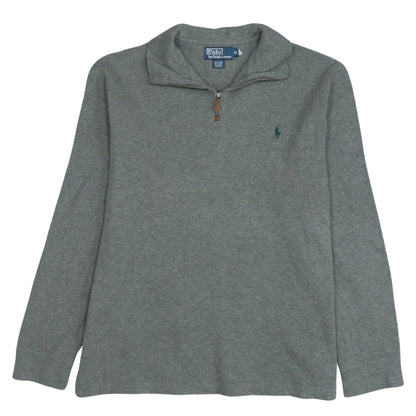 Ralph Lauren Men's Grey Cotton 1/4 Zip Jumper XL