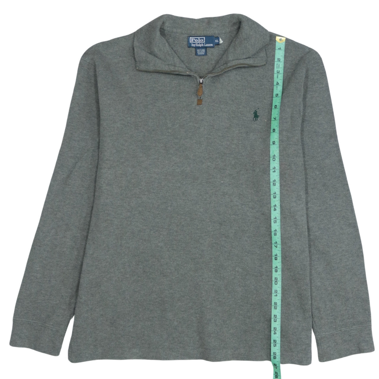 Ralph Lauren Men's Grey Cotton 1/4 Zip Jumper XL