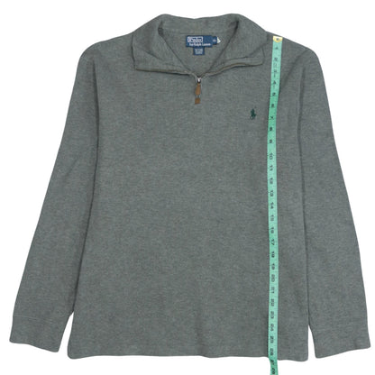 Ralph Lauren Men's Grey Cotton 1/4 Zip Jumper XL