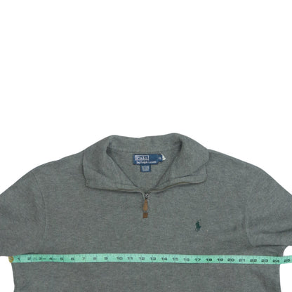 Ralph Lauren Men's Grey Cotton 1/4 Zip Jumper XL