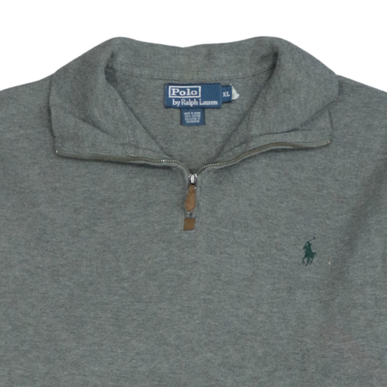 Ralph Lauren Men's Grey Cotton 1/4 Zip Jumper XL