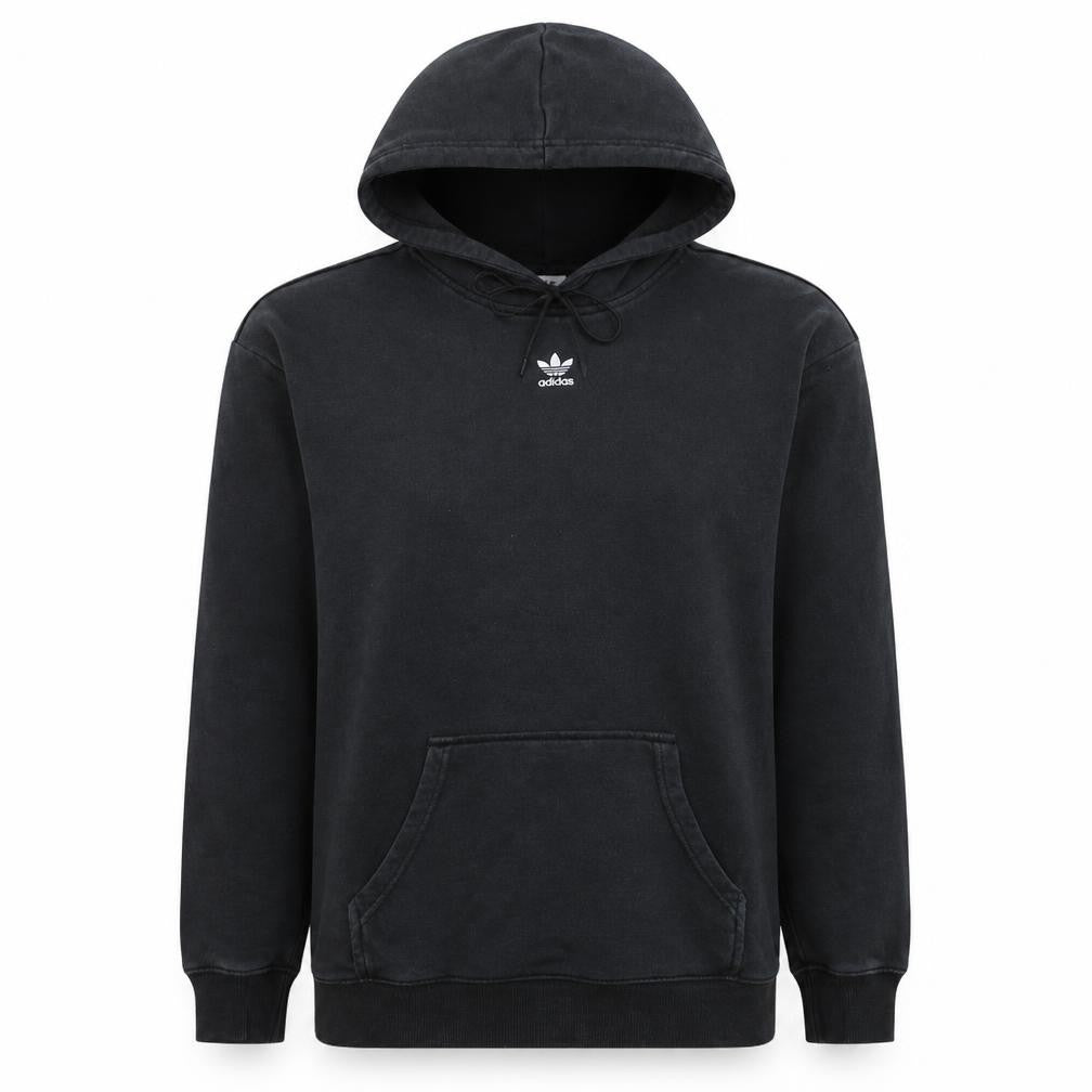 Adidas Womens Black Pullover Hoodie Size 10 Cotton Casual Sweatshirt