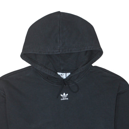 Adidas Womens Black Pullover Hoodie Size 10 Cotton Casual Sweatshirt