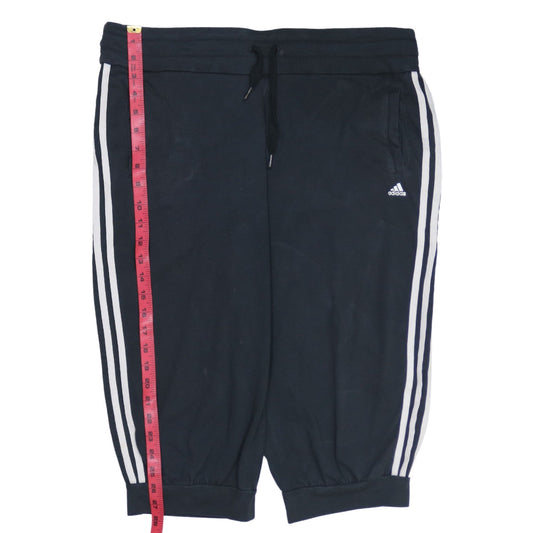 Adidas Women Black L Athletic Shorts with White Stripes